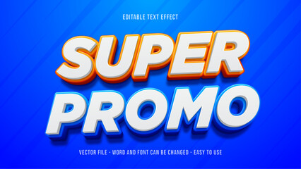 Super promo editable text effect, editable text 3d style