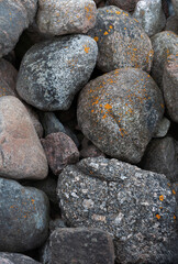 Stones background and texture of an old stone pier
