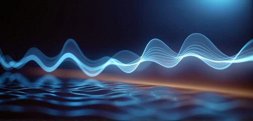 Energetic waveform that displays colorful and dynamic wave patterns showing the propagation of acoustic as well as electromagnetic waves