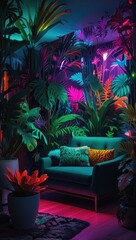 Fototapeta premium garden with palm trees