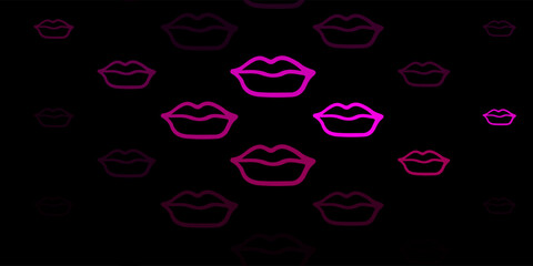 Dark Pink vector texture with women's rights symbols.