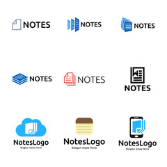 Set of notepad vector, icon or logo sign symbol illustration