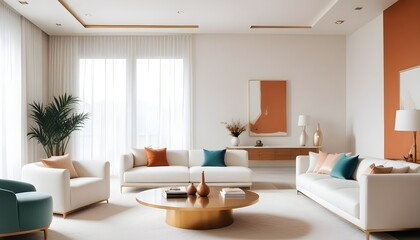 Fototapeta premium Photo interior modern design room 3d illustration