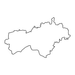 Mari El map, administrative division of Russia. Vector illustration.