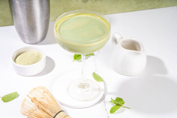 Matcha martini cocktail