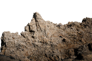 rock in the mountains Brown rocky hills contrasted with the sky and clouds, the steep walls are...