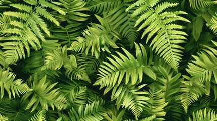 Whimsical fern leaves background natural