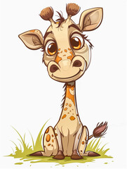 Animals in comic style, cute giraffe