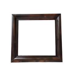 Wooden frame isolated on white background, transparent background, transparent frame interior