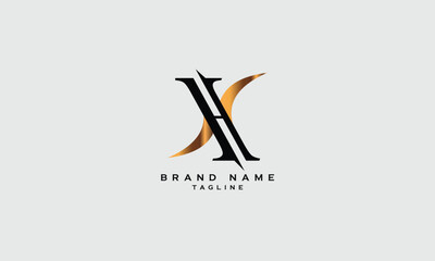 XH, HX, Abstract initial monogram letter alphabet logo design