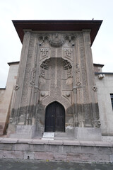 Entrance of Ince Minaret Medrese as Museum of Stone and Wood Art in Konya, Turkiye
