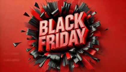 Black Friday Explosion Sale Banner with Bold Text - Powered by Adobe