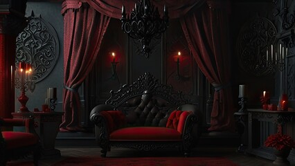 red armchair in the interior