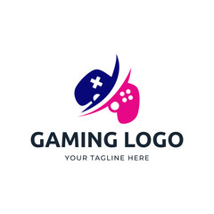 Game console and video games stick logo design template