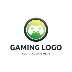 Game console and video games stick logo design template