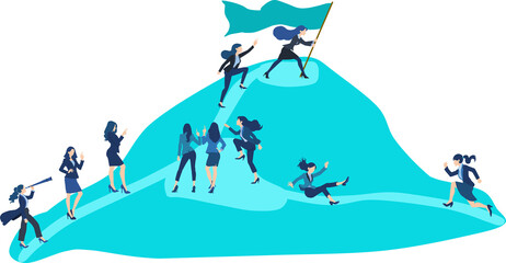 目標達成へのロードマップのイラスト	
