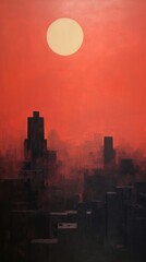 Minimal space sunset city architecture cityscape building.