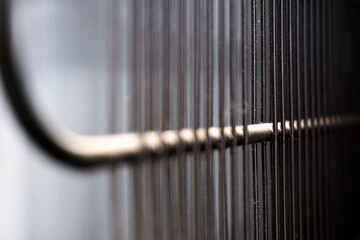 Fridge condenser grill macro view