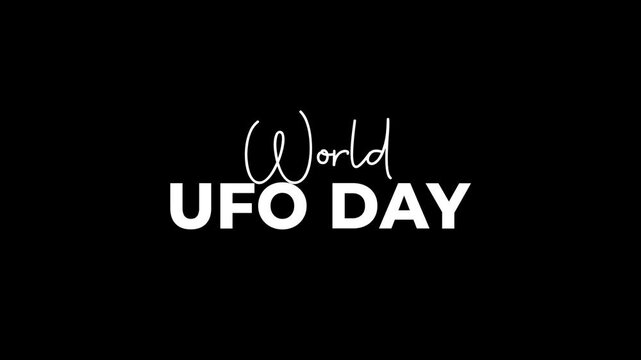 World Ufo Day Animation in White Color. Great for social media posts, posters, and awareness campaigns. Animated World Ufo Day - Powered by Adobe