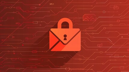 Email encryption flat design front view privacy theme animation vivid