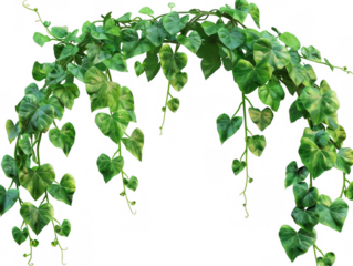 Trailing Vine with Heart-Shaped Leaves Forming an Arch