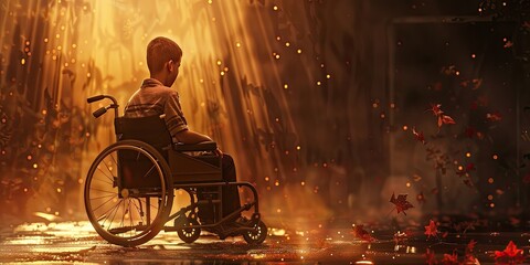 Melancholic Wheelchair User in Alleyway