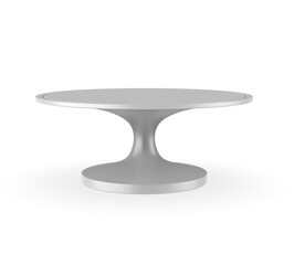 Glass cake stand on white background. 3d illustration.