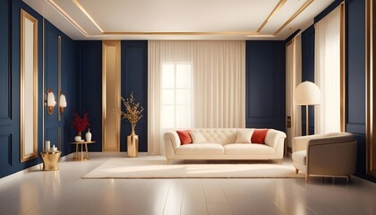 Photo interior modern design room 3d illustration