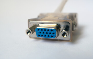 Female video graphic array (VGA) connector. Video standarts convertor adapter.