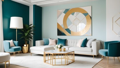 Photo interior modern design room 3d illustration