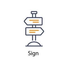 Sign vector icon 