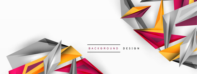 Minimal geometric abstract background. Low poly dynamic triangle design. Trendy techno business template for wallpaper, banner, background or landing