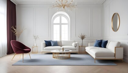 Photo interior modern design room 3d illustration