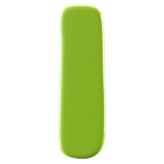 Green 3D Font Letter I uppercase