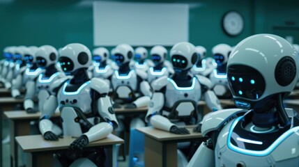 Obraz premium The classroom of futuristic robots