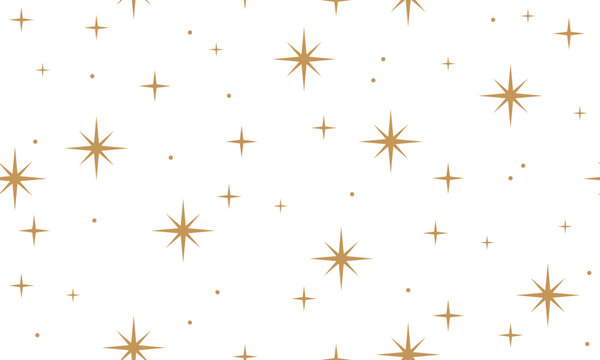 Seamless pattern with golden stars. Christmas, birthday design in golden color on a light background. Trendy modern vector illustration. Cute hand drawn flat design