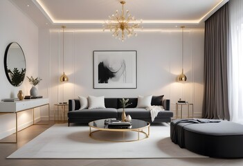 Photo interior modern design room 3d illustration