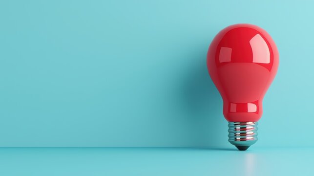 A clean and modern image featuring a red symbol that symbolizes a creative idea. The minimalist design offers plenty of copy space for adding text or graphics.