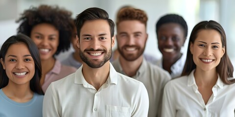 Obraz premium Company prioritizes creating a positive inclusive work environment through articulated core values. Concept Inclusive Work Culture, Core Values, Positive Environment, Company Values