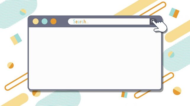 ウェブ検索のフレーム、クリックするアニメーション
