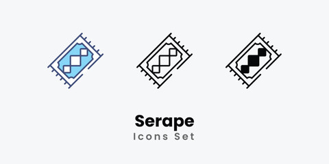 Serape icons vector set stock illustration