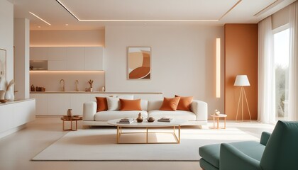 Fototapeta premium Photo interior modern design room 3d illustration