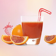 orange juice and fruit