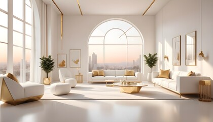Photo interior modern design room 3d illustration