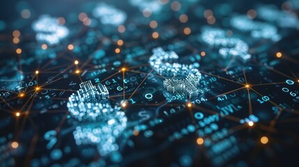 Binary code with dollar sign. Concept of digital currency, blockchain and decentralized finance. AIG535