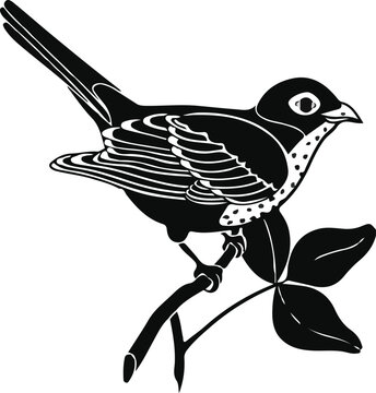 recommend clip art: Hermit thrush and red clover