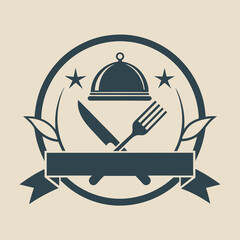 Fototapeta premium Vintage and retro-style restaurant logo icon vector illustration 
