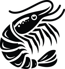 shrimp fish silhouette vector illustration