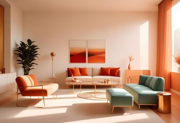 Fototapeta premium Photo interior modern design room 3d illustration