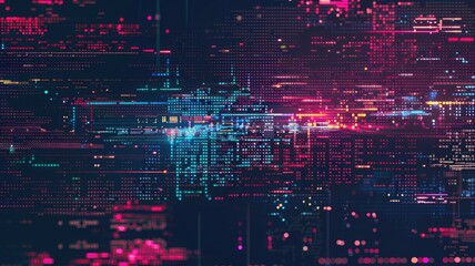 Vibrant, multicolored code on screen shows programming, technology, software development, digital innovation. AIG53M